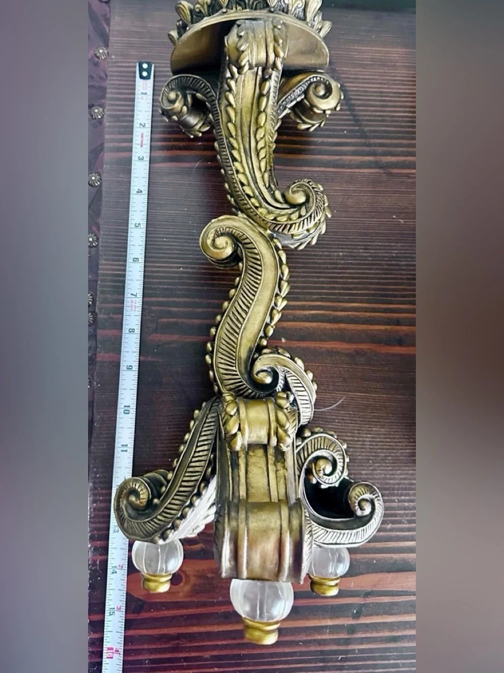 Vintage Italian Florentine Gilt Candle Holders Heavy Pair Regency Acanthus Scrol
